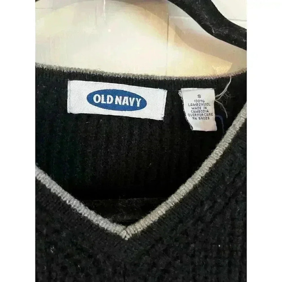Old Navy Women’s 100% Lambswool Sweater V Neck Long Sleeve Black Size Small - Picture 5 of 5
